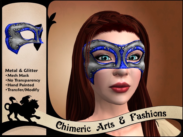 Metal & Glitter Mask (Blue & Silver)