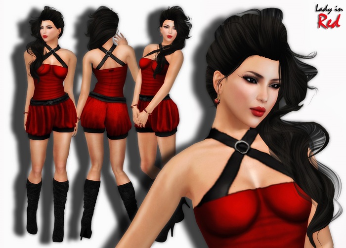 Lady in Red - Andrea - Balloon shorts & Top