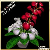 LW_ 2 Color Mesh Calla Lilies - Red White (1 LI / Prim)