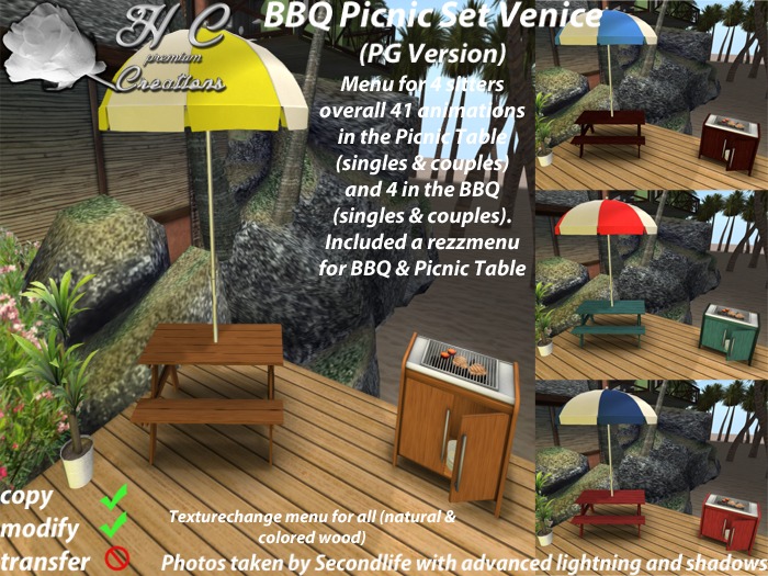 HCC Premium Line ~ Picnic Table Set Venice (Adult) BOX