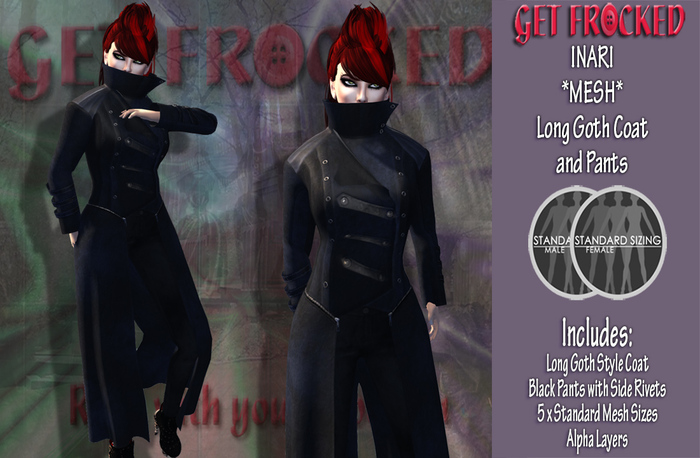 INARI - *mesh* Long Gothic Coat - Blue