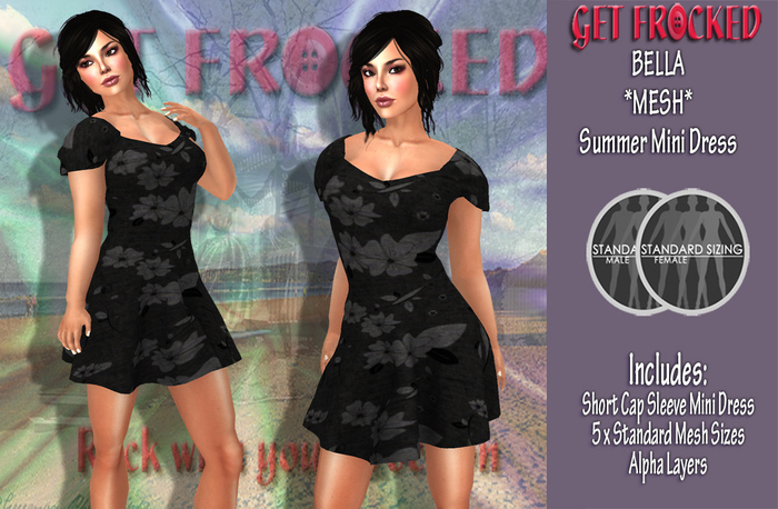 BELLA Mesh Summer Mini Dress - BLACK 
