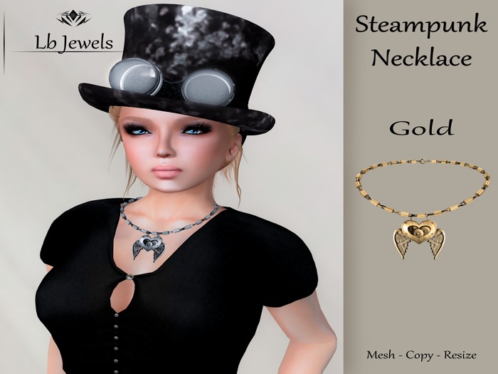 LB JEWELS - STEAMPUNK NECKLACE GOLD