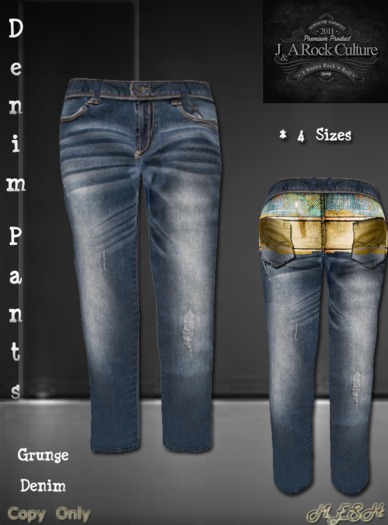 Men Denim Pants Grunge Denim