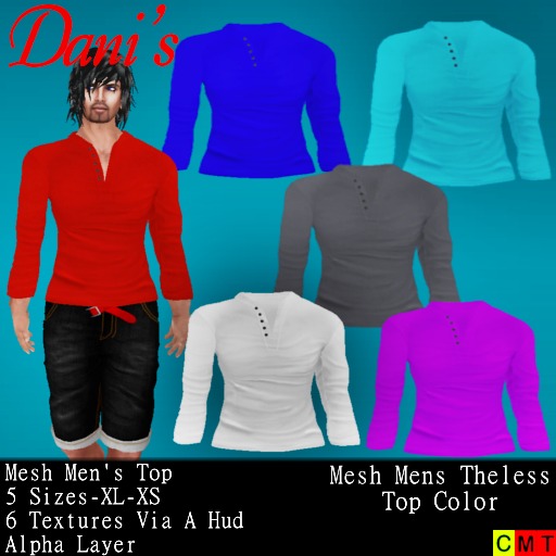*Dani's* Mesh Mens Theless Top Polo