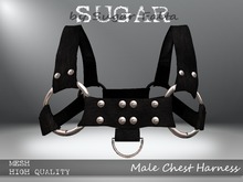 SUGAR for MEN - Male Chest Harness - BLACK LEATHER