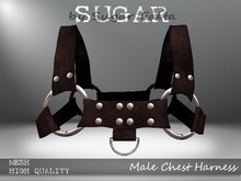 SUGAR for MEN - Male Chest Harness - BROWN LEATHER
