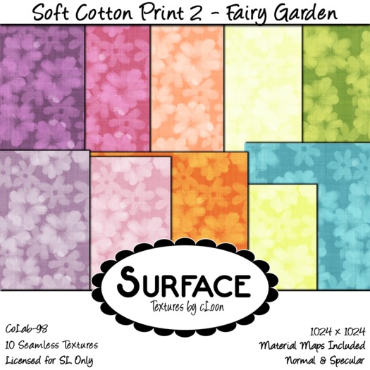 Surface - Soft Cotton Print 2 - Fairy Garden