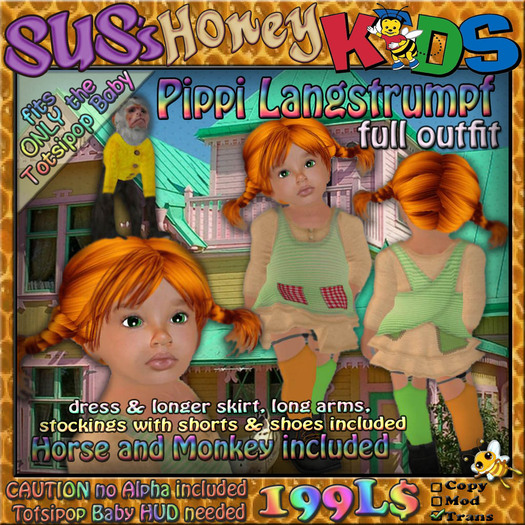 SUS HoneyKids Pippi Langstrumpf Outfit