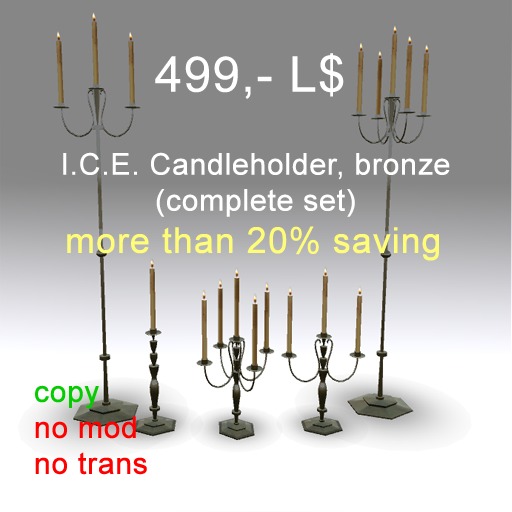 I.C.E. Candle Holder, bronze (set)