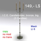 I.C.E. Candle Holder, bronze, big (3 candles)