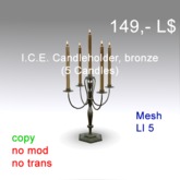 I.C.E. Candle Holder, bronze (5 candles)