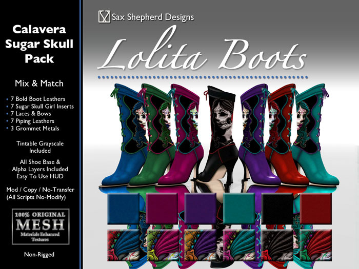 ! !SSD ~ Lolita Boots Calavera ~ DEMO