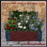 Cosmos Red, White & Blue Rose Trellis (BOX)