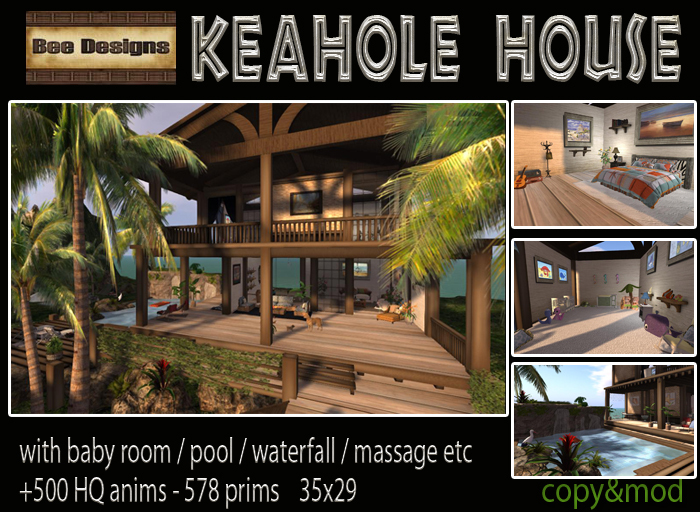 PROMO.:Bee Designs:.Keahole Tiki House -box