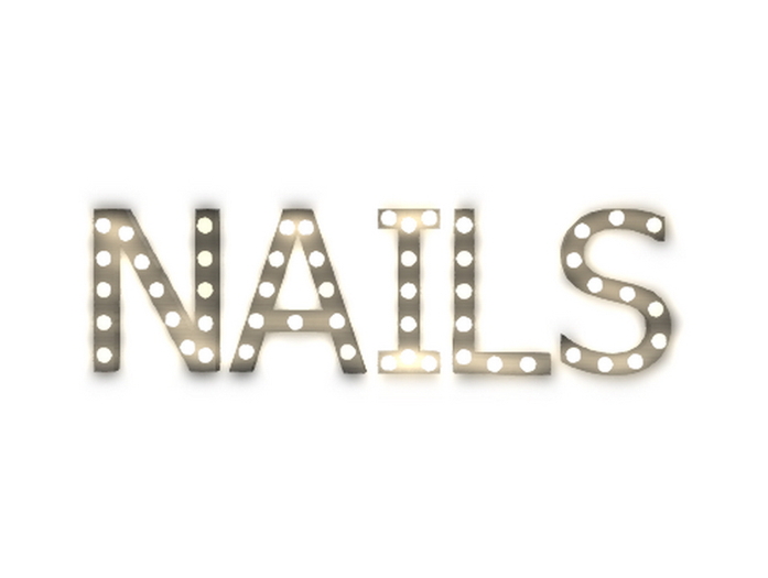 [Px] "NAILS" Illuminated Light Bulbs Sign
