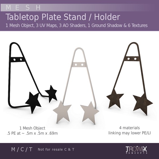 Trowix - Tabletop Plate Stand / Holder Mesh Pack