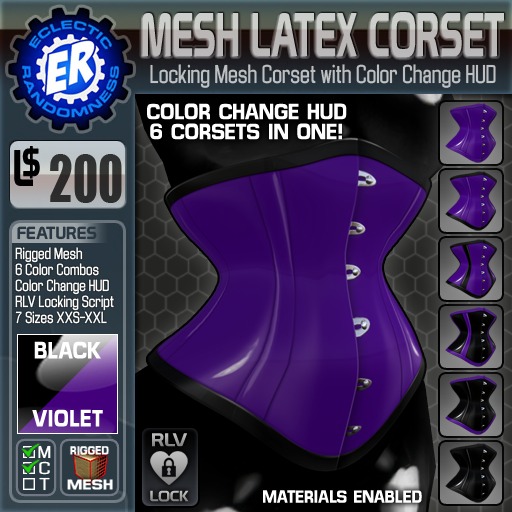 ER Mesh Latex Corset - Violet [Package]