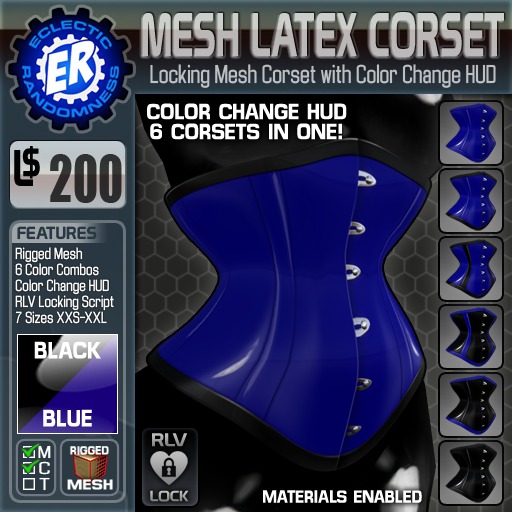 ER Mesh Latex Corset - Blue [Package]