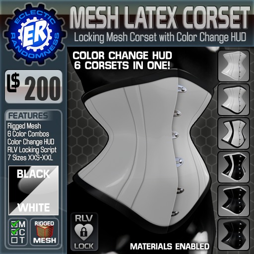 ER Mesh Latex Corset - White [Package]