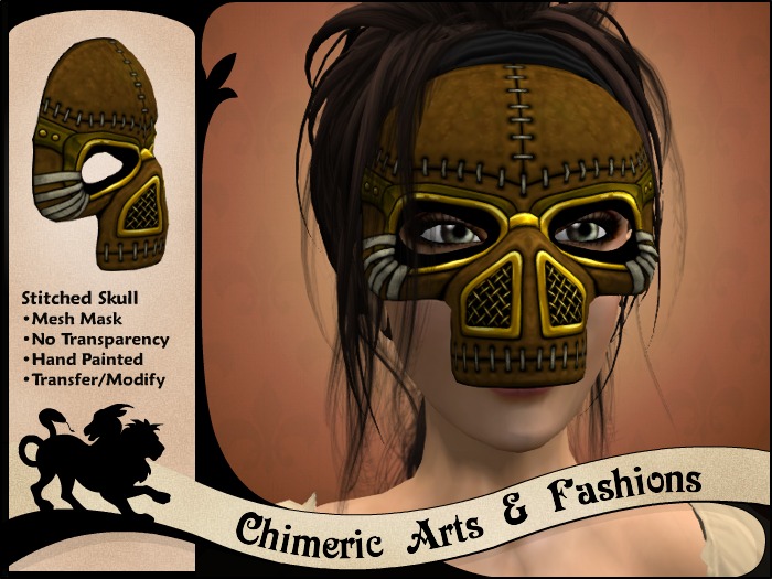 ~Chimeric Fashions~ Stitched Skull (Brown)