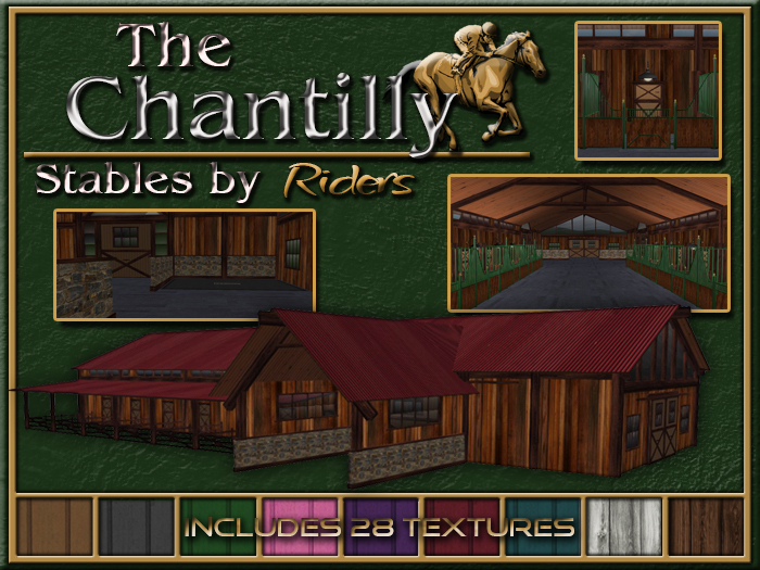 Riders "The Chantilly" Stables - Copy/Mod Rez and Go -- Horse, Racing- Barn, Ranch, Farm