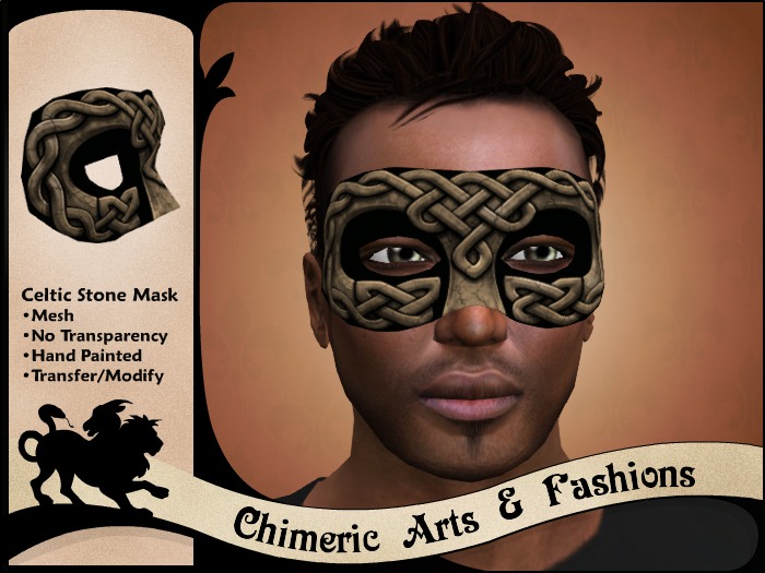 ~Chimeric Fashions~ Celtic Stone Mask (Brown)