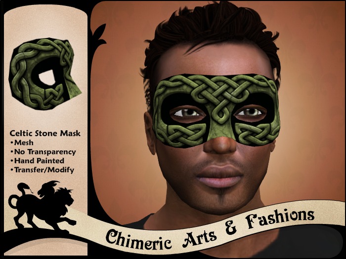 Celtic Stone Mask (Green)