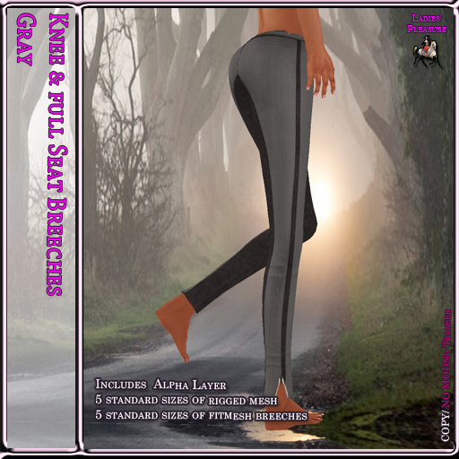 ~LP~ Shaped Seat & Knee Fitmesh Breeches BOXED Gray