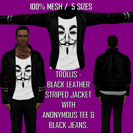 Trollis  - Leather  Jacket & anonymous tee - BOX