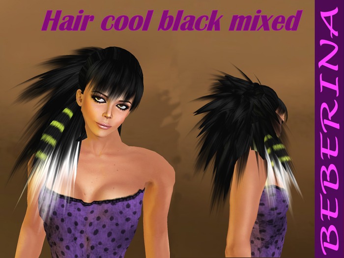 Hair cool black mixed