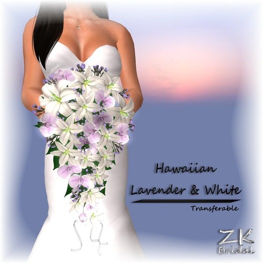 *ZK* Bride Bouquet - Hawaiian Lavender & White [Bag]