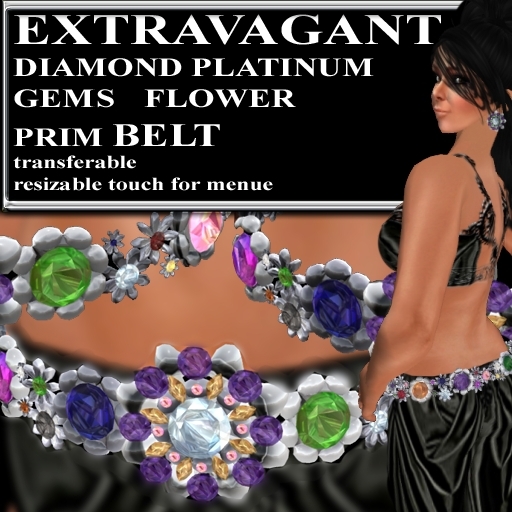 * GuTi EXTRAVAGANT DIAMOND PLATINUM GEMS FLOWER LUXURY BELT