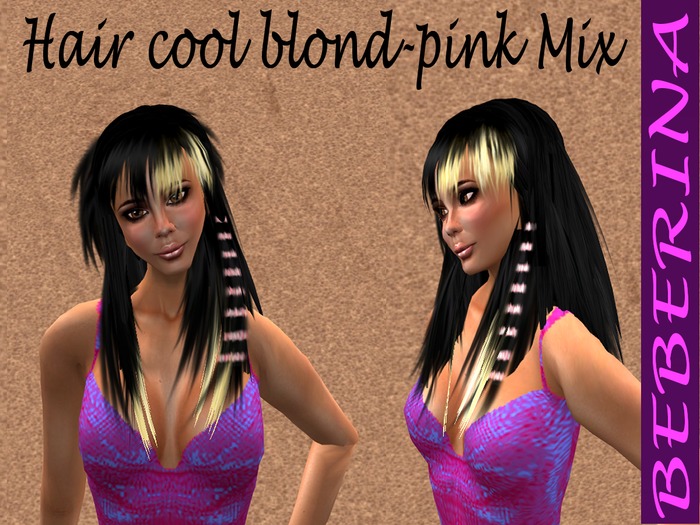 Hair cool blonde-pink Mix
