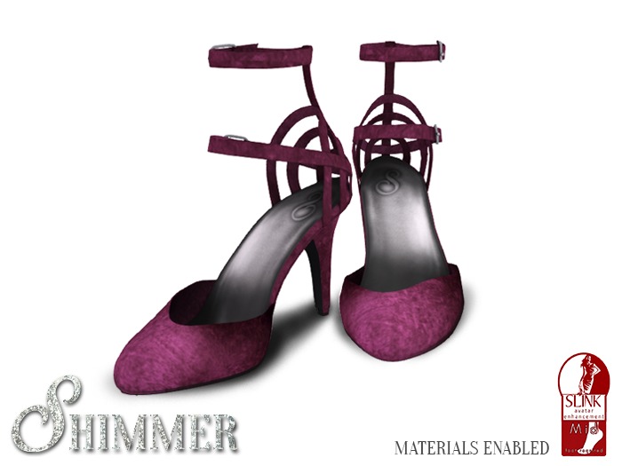 [Shimmer] Velvet Strapped Heels Forest