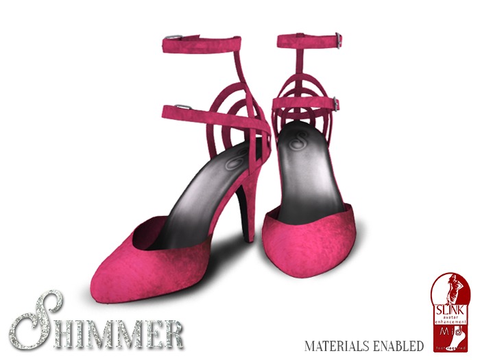 [Shimmer] Velvet Strapped Heels Forest