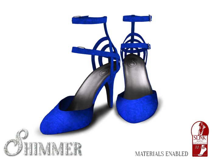 [Shimmer] Velvet Strapped Heels Forest