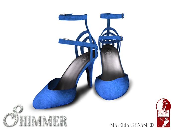 [Shimmer] Velvet Strapped Heels Forest