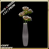 LW_ Mesh Roses in Vase - White Coral (1 LI / Prim)