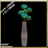 LW_ Mesh Roses in Vase - Silk Light Blue (1 LI / Prim)