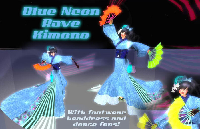 Blue Neon Rave Kimono - BOXED
