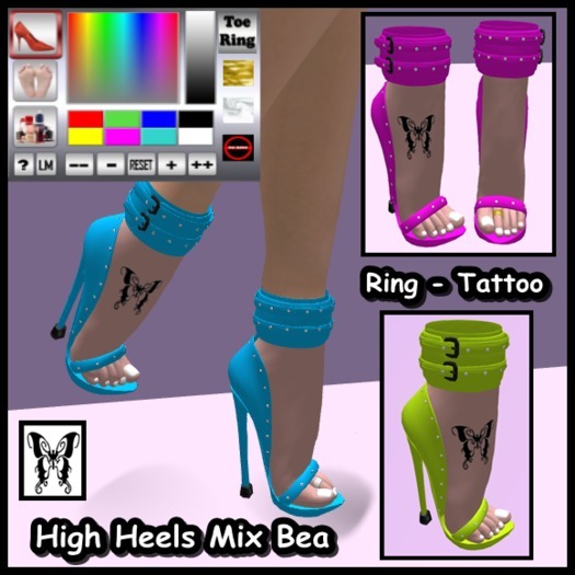 High Heels Mix Bea Tattoo Butterfly