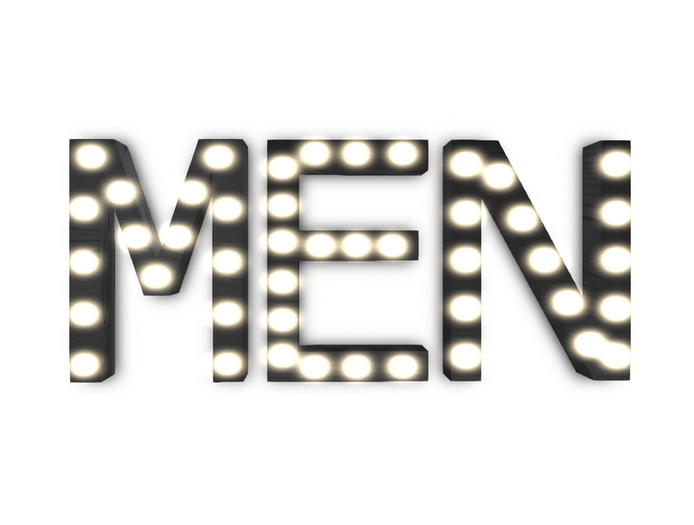 [Px] "MEN" Illuminated Light Bulbs Sign