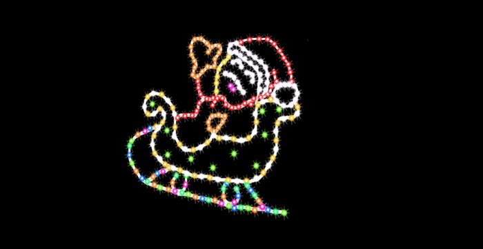 Santa On Sled Christmas Light