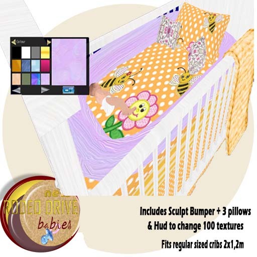Second Life Marketplace Crib bumper, pillows & HUD