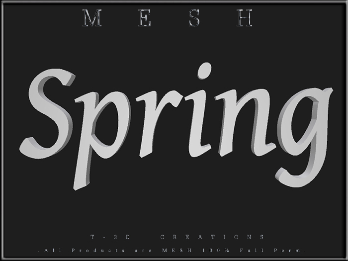 T-3D Creations [ Spring ] Regular MESH - Full Perm -