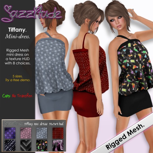 :jazzitude: Tiffany Mini-dress (8 Choices w/Texture HUD)