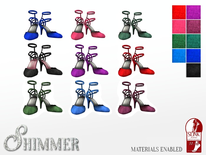 [Shimmer] Velvet Strapped Heels Forest