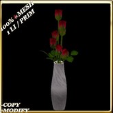 LW_ Mesh Rose Buds in Vase - Bright Pink (1 LI / Prim)