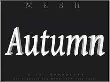 T-3D Creations [ Autumn ] Regular MESH - Full Perm -